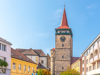 Detailed view of Valdice Gate, or Valdicka brana, in Jicin, Czech Republic.