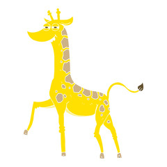 flat color illustration of a cartoon giraffe