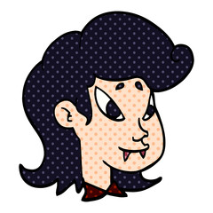 cartoon doodle vampire head