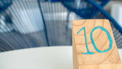 number ten on wood table