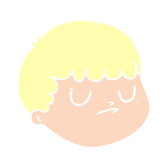 flat color style cartoon male face