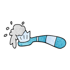 cartoon doodle toothbrush and tooth paste
