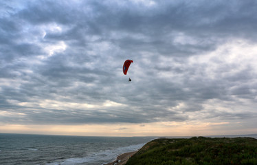 paragliding on the beach