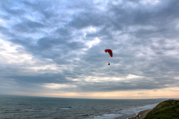 paragliding on the beach