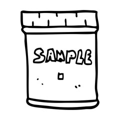 line drawing cartoon medical sample jar
