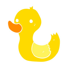 flat color style cartoon duck
