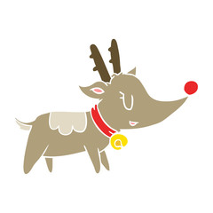 flat color style cartoon christmas reindeer