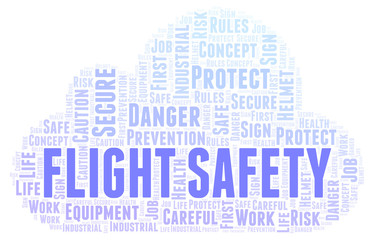 Obraz premium Flight Safety word cloud.