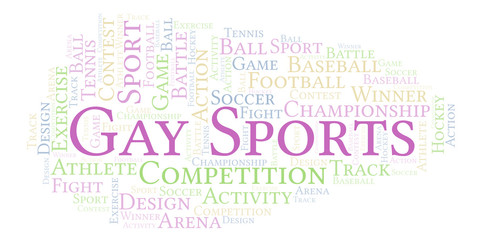 Fototapeta premium Gay Sports word cloud.