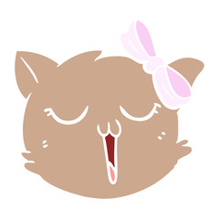 flat color style cartoon cat face