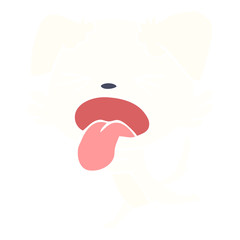flat color style cartoon panting dog