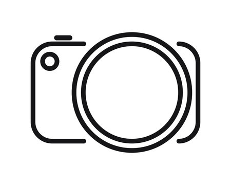 Camera icon in flat style. Single high quality outline symbol of camera for web design or mobile app. Thin line camera  sign for design logo, visit card, etc. 