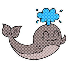 cartoon doodle of a happy whale