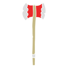 flat color illustration of a cartoon axe