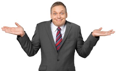 Portrait of a Businessman Shrugging