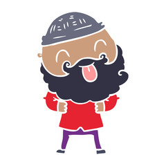 man with beard sticking out tongue