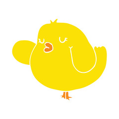 flat color style cartoon bird