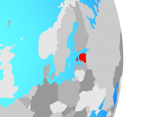 Estonia on simple political globe.