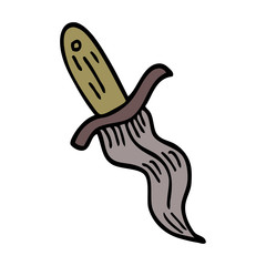 cartoon doodle tattoo dagger symbol