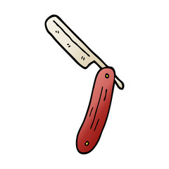 cartoon doodle cut throat razor