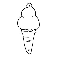 line drawing cartoon ice cream