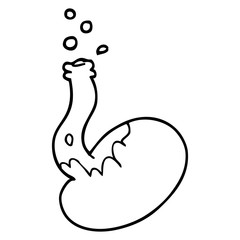 line drawing cartoon bubbling chemicals
