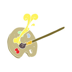 flat color illustration of a cartoon artist palette