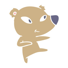 cute flat color style cartoon bear