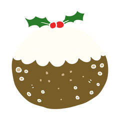 flat color style cartoon christmas pudding