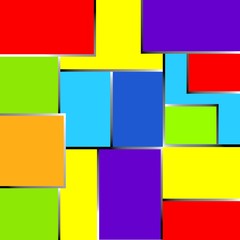 Abstract rainbow colors background or frame. 3D rectangle and square.
