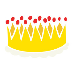 flat color illustration of a cartoon crown