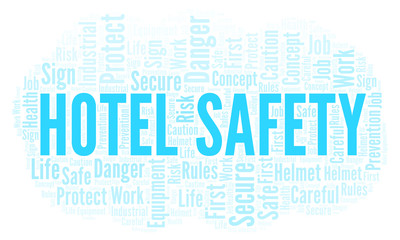 Fototapeta premium Hotel Safety word cloud.