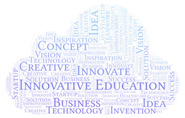 Obraz premium Innovative Education word cloud, made with text only.