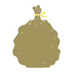 flat color illustration of a cartoon sack