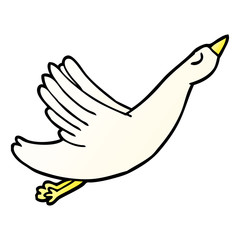 cartoon doodle flying goose