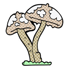 cartoon doodle mushroom