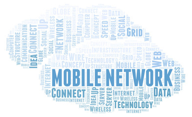 Obraz premium Mobile Network word cloud.