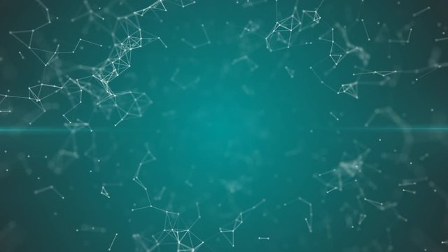 big data visualization, abstract nanotechnology DarkTurquoise color plexus background,mesh nanotechnology global network with copy space animated in perfect loop uhd 4k 3840 2160