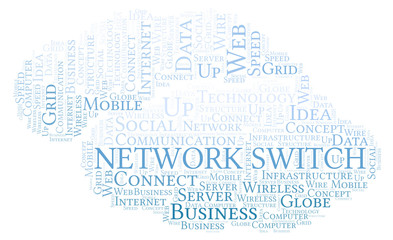 Fototapeta premium Network Switch word cloud.