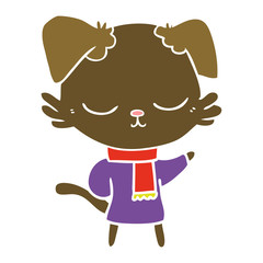 Obraz premium cute flat color style cartoon dog