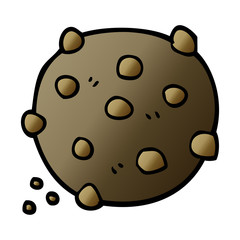 cartoon doodle chocolate chip cookie