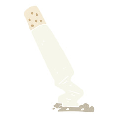 flat color illustration of a cartoon cigarette