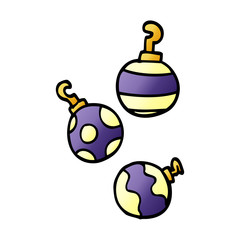 cartoon doodle xmas baubles