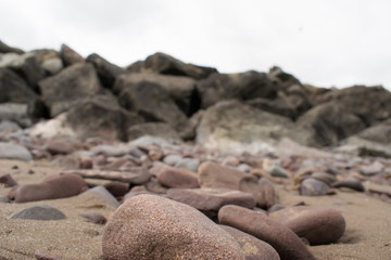 Fototapeta na wymiar British Seaside Minehead stones