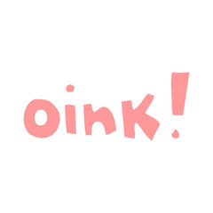 flat color style cartoon word oink