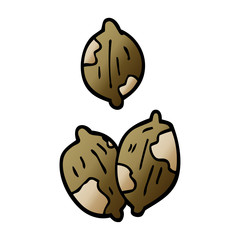 cartoon doodle nuts in shells