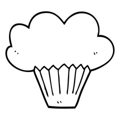line drawing cartoon muffin