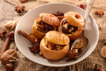 baked apple with fruit and spice