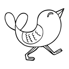 line drawing cartoon bluebird