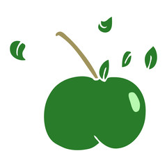 cartoon doodle juicy apple